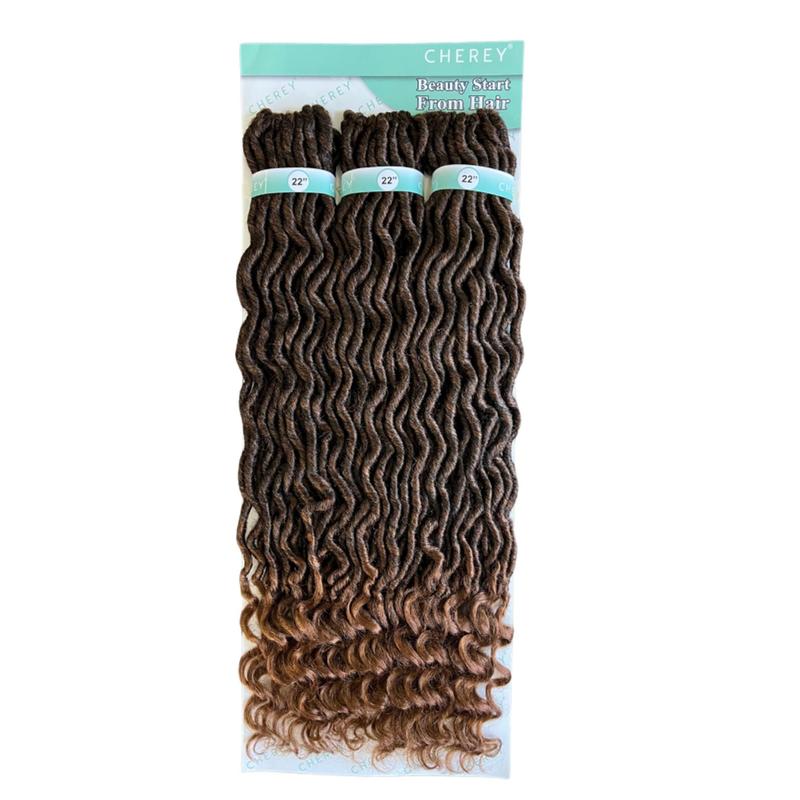 Cabelo Dread Faux Locs Goddess Curl Cherey 60cm 260g - Aplique de